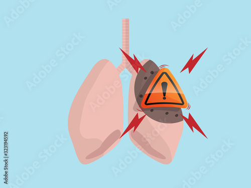 attention on human lung ncov virus detector vector illustration flat design