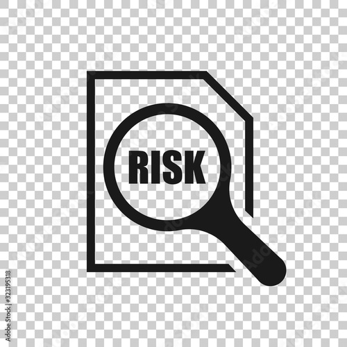 Risk level icon in flat style. Result vector illustration on white isolated background. Assessment business concept.