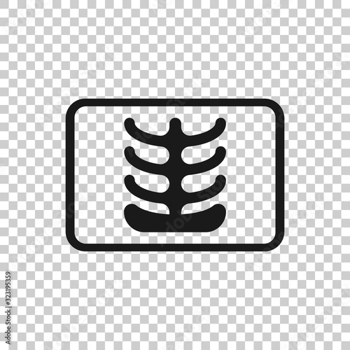 X-ray icon in flat style. Radiology vector illustration on white isolated background. Medical scan business concept.