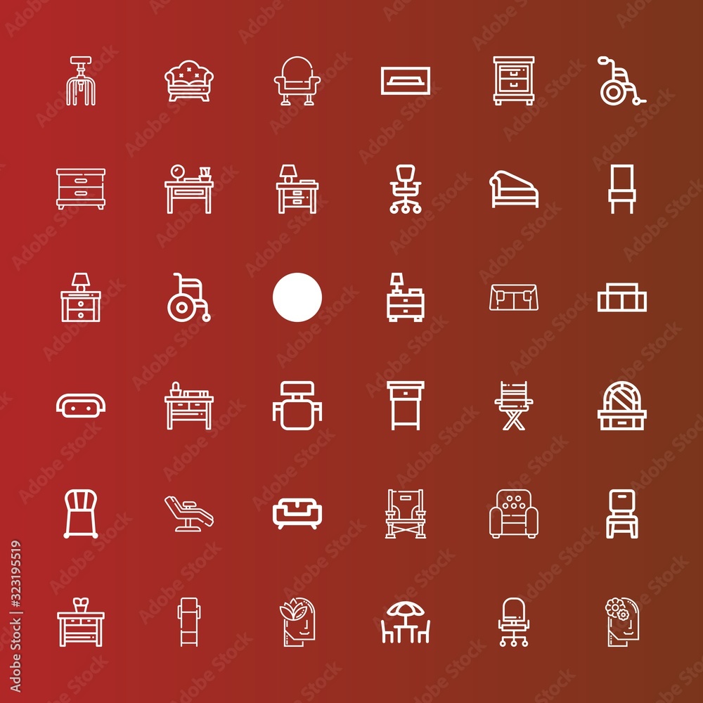 Editable 36 armchair icons for web and mobile Editable 36 armchair icons for web and mobile