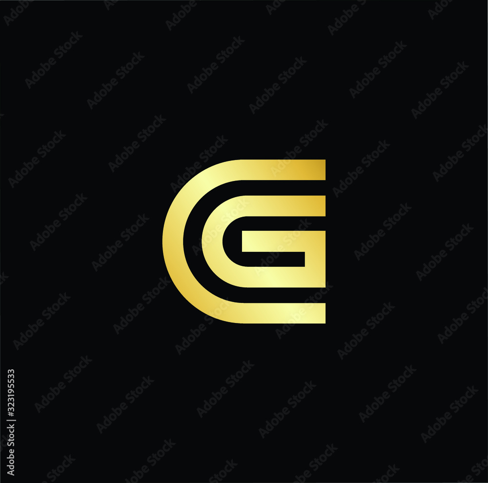 Outstanding professional elegant trendy awesome artistic black and gold color CG GC initial based Alphabet icon logo. Outstanding professional elegant trendy awesome artistic black and gold color CG GC initial based Alphabet icon logo.