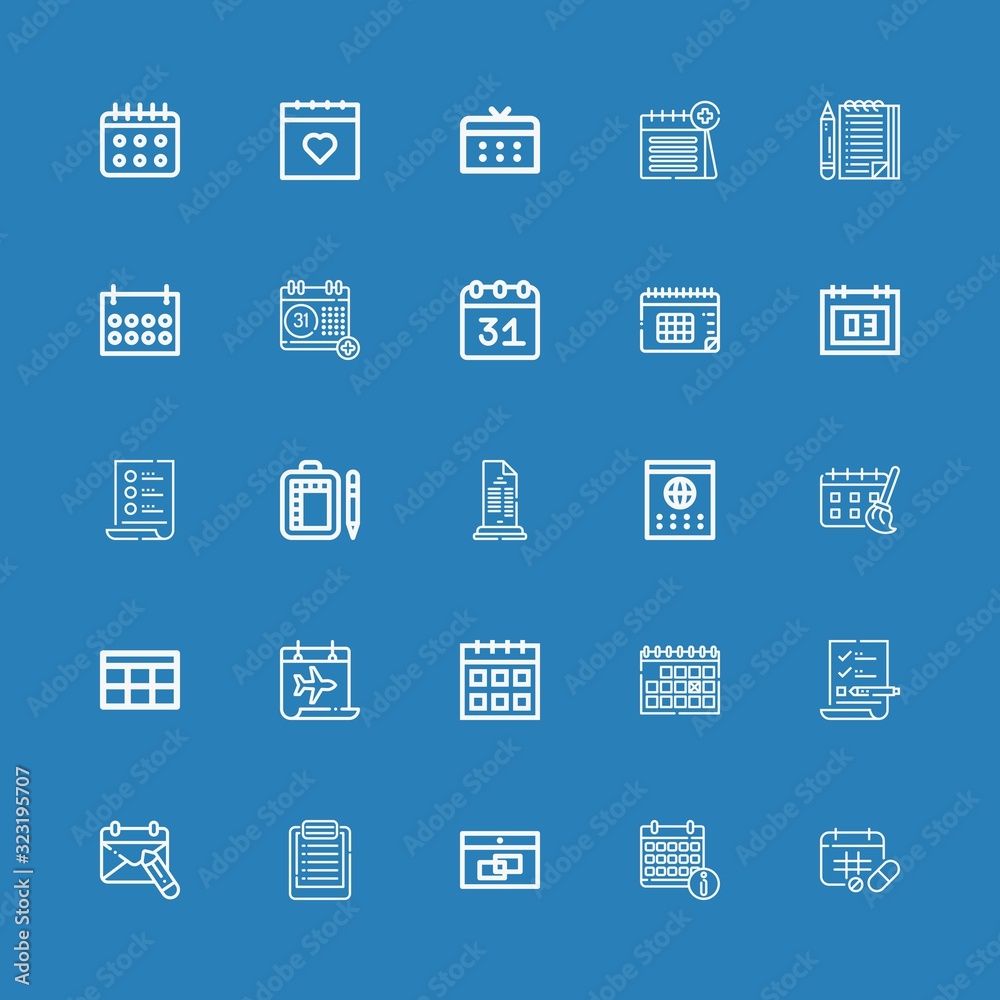 Editable 25 planner icons for web and mobile