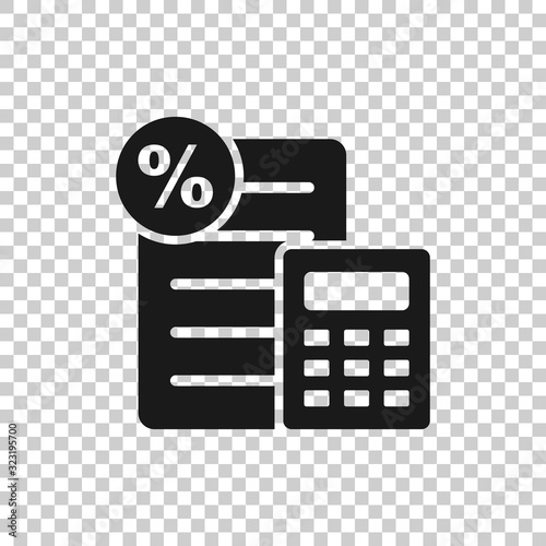 Tax payment icon in flat style. Budget invoice vector illustration on white isolated background. Calculate document business concept.