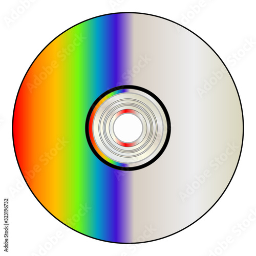 Blank CD Disc With Rainbow