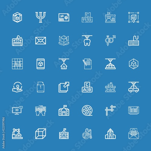 Editable 36 alphabet icons for web and mobile