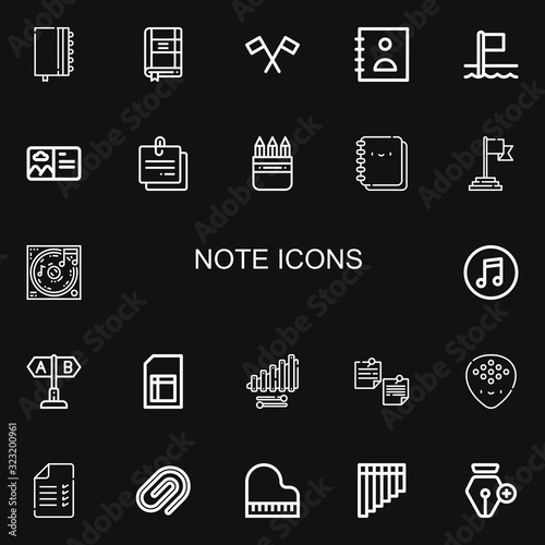 Editable 22 note icons for web and mobile