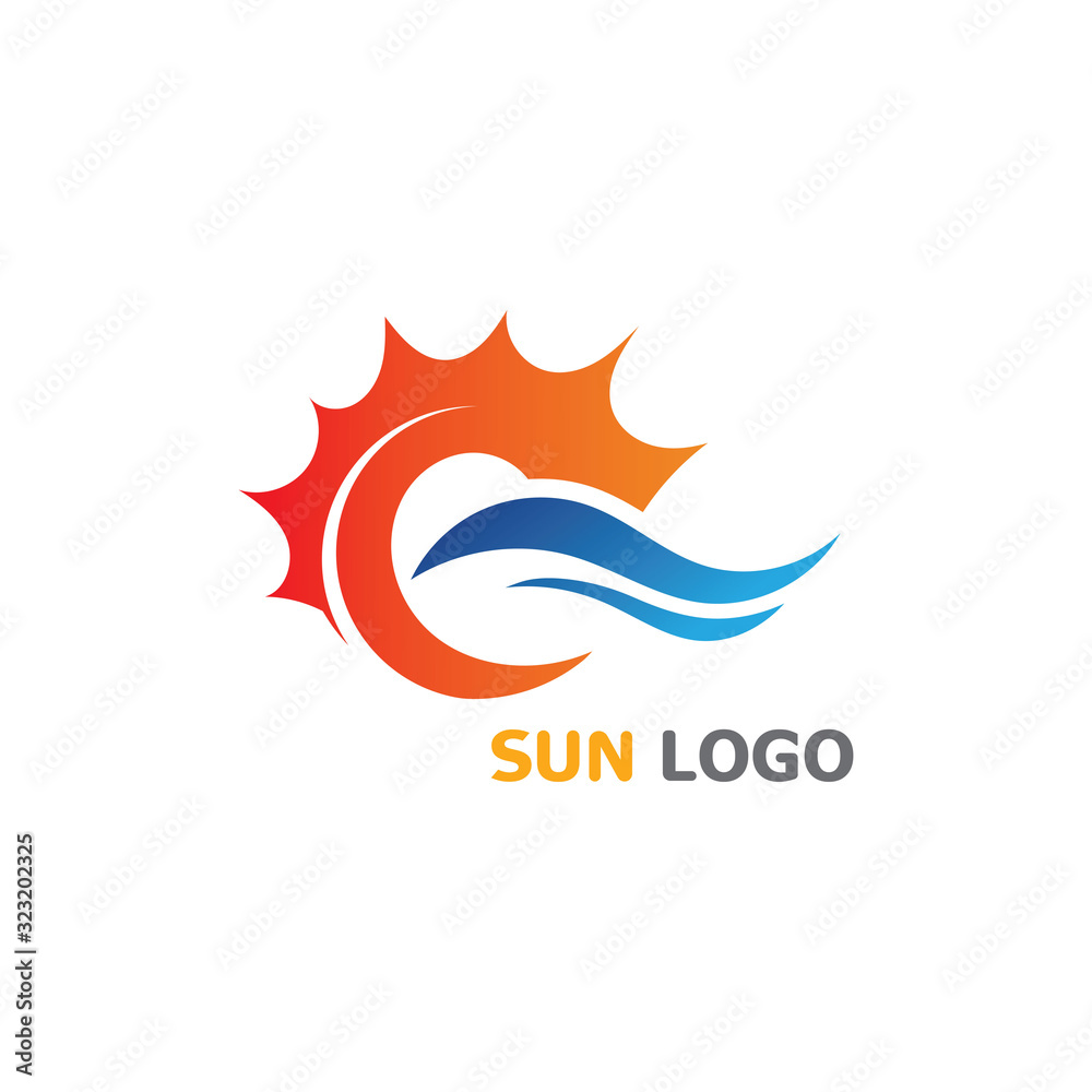 Sun Summer Logo Design illustration icon template vector Sun Summer Logo Design illustration icon template vector