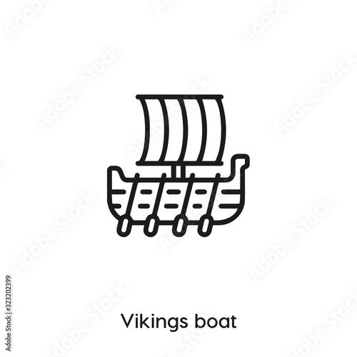 vikings boat icon vector sign symbol