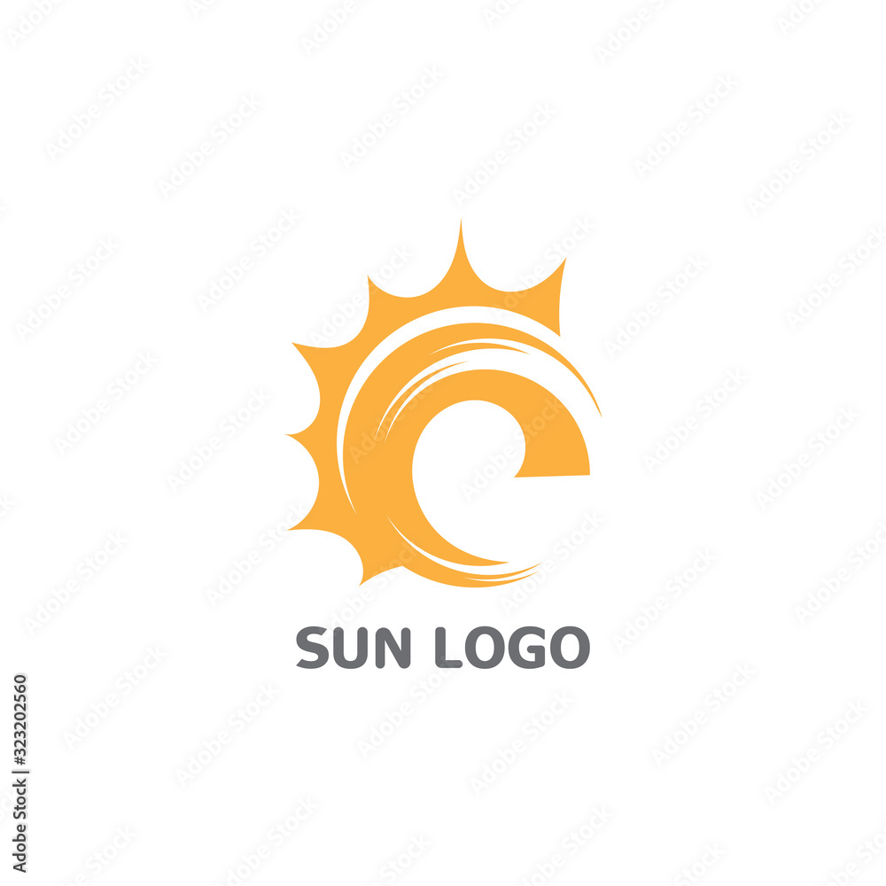 Sun Summer Logo Design illustration icon template vector Sun Summer Logo Design illustration icon template vector