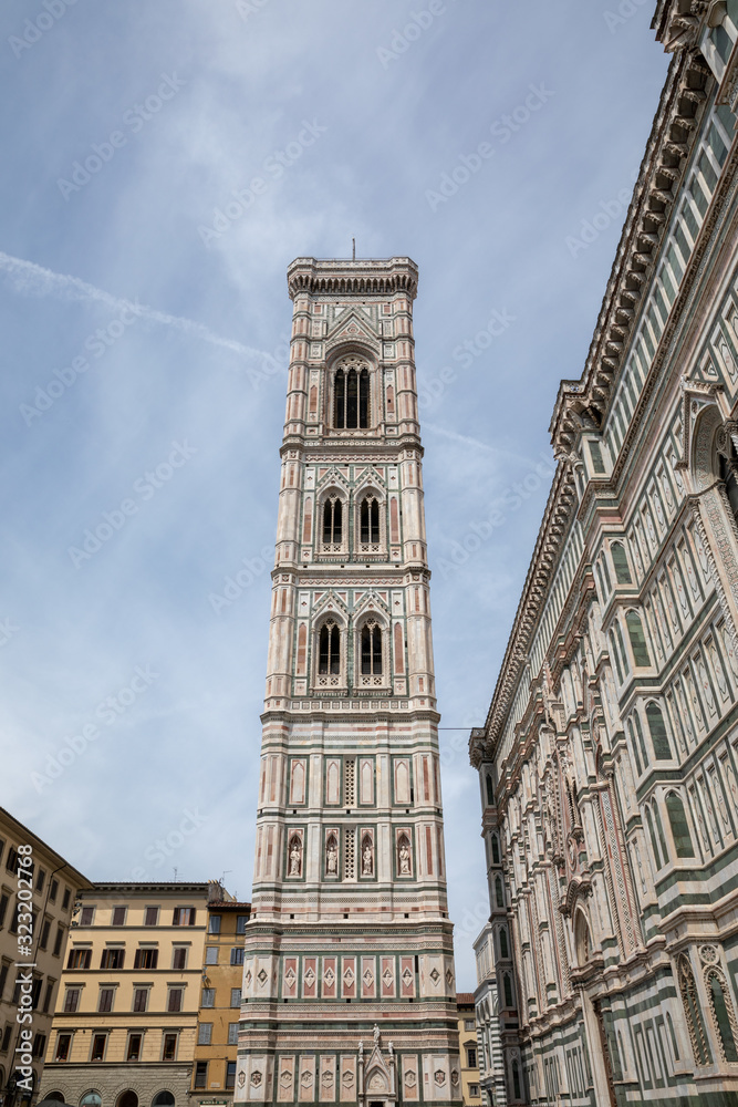 Panoramic view of Giotto's Campanile is campanile is part of Florence Cathedra
