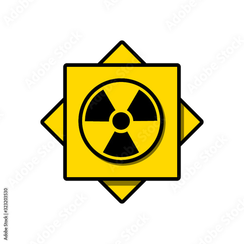Radiation icon symbol isolated on white background
