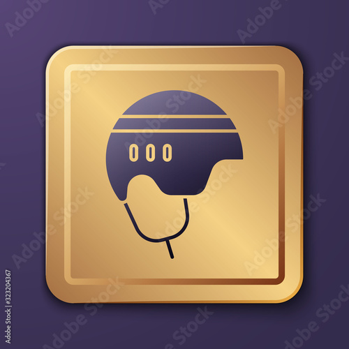 Photography Purple Hockey helmet icon isolated on purple background