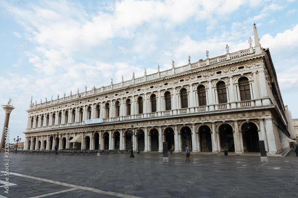 Panoramic view of facade of Museo Correr and Piazza San Marco Panoramic view of facade of Museo Correr and Piazza San Marco
