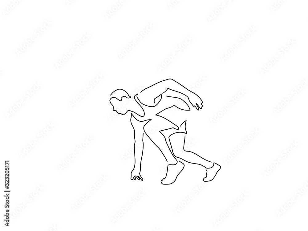 Fototapeta premium Sport man line drawing, vector illustration design. Sport collection.