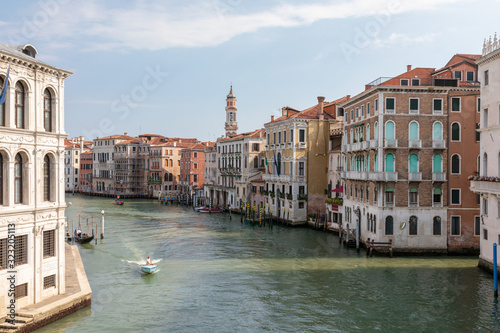 Panoramic view of Grand Canal (Canal Grande) from Rialto Bridge