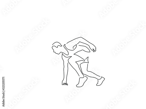 Sport man line drawing, vector illustration design. Sport collection. © 1494
