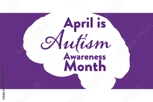 April is  Autism Awareness Month. Holiday concept. Template for background, banner, card, poster with text inscription. Vector EPS10 illustration.