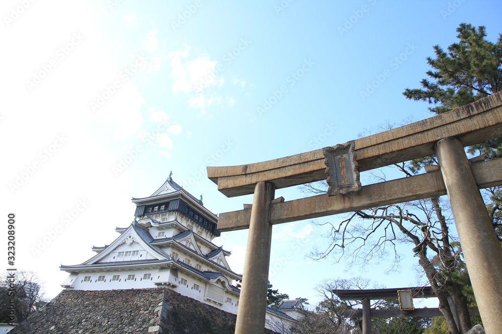 Kokura Castle in Kitakyushu, Japan. Japanese Kanji: Yasaka Shrine Kokura Castle in Kitakyushu, Japan. Japanese Kanji: Yasaka Shrine