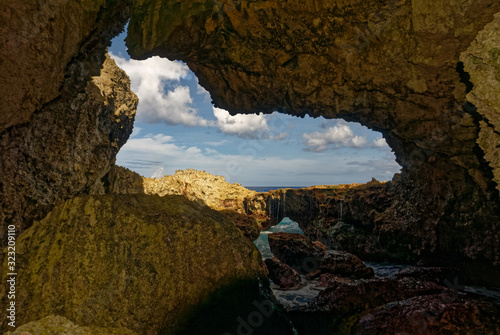 A cave opens out onto the sea in Niue