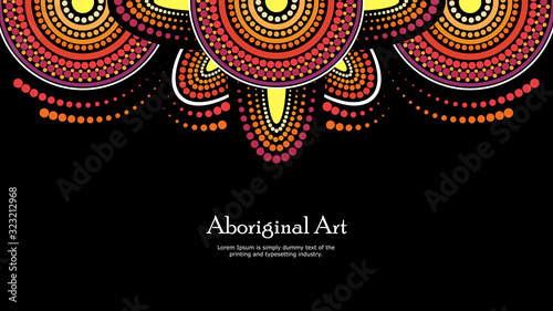 Aboriginal dot art vector banner