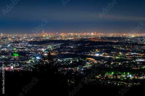 東京 高尾山 かすみ台展望台からの夜景