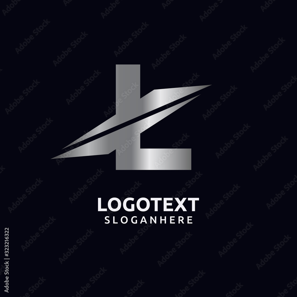 Letter L logo  design template . sliced  concept graphic element.