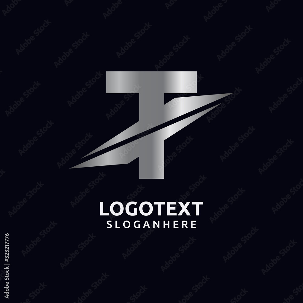 Letter T logo design template . sliced concept graphic element. Letter T logo design template . sliced concept graphic element.