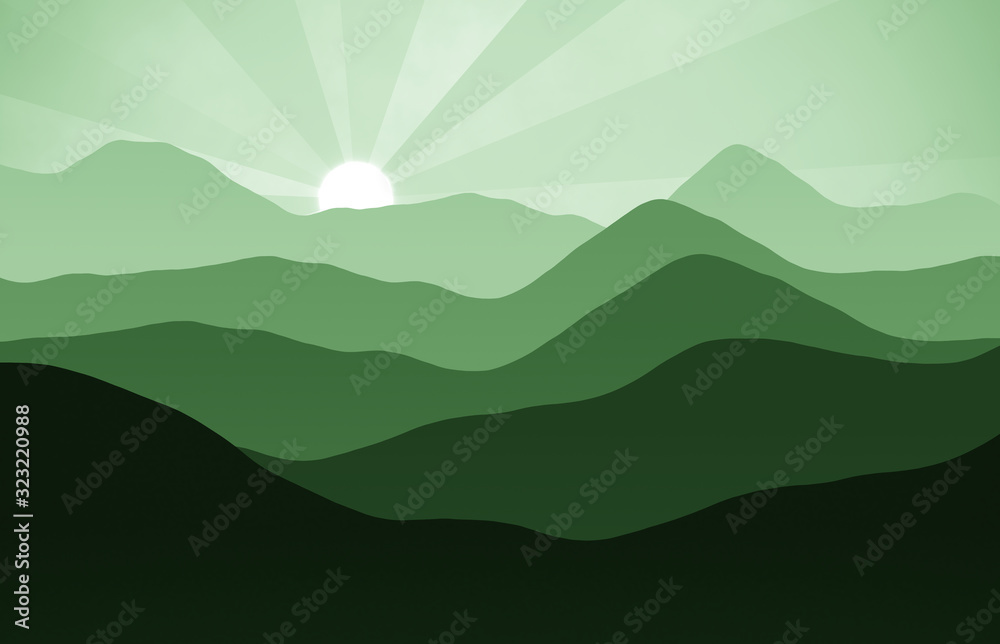 Obraz premium mountains hills sunset landscape