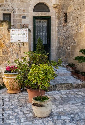 Beautiful yard in Matera old town, Italy © Nejron Photo