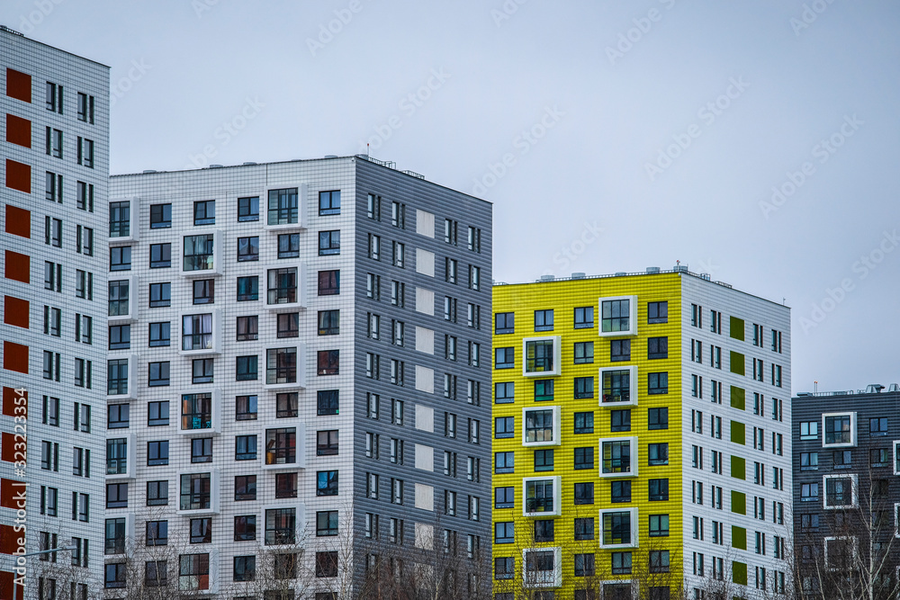 Mosocw, Russia - February, 10, 2020: modern houses in Mosocw, Russia