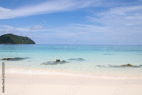 Beautiful tropical paradise beach with white sand © torsak