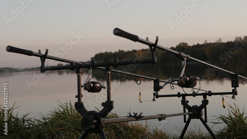 Fototapeta Naklejka Na Ścianę i Meble -  recreation and fishing on ponds and lake