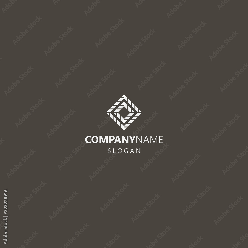 white logo on a black background. simple geometric vector abstract iconic logo of rhombus pattern white logo on a black background. simple geometric vector abstract iconic logo of rhombus pattern