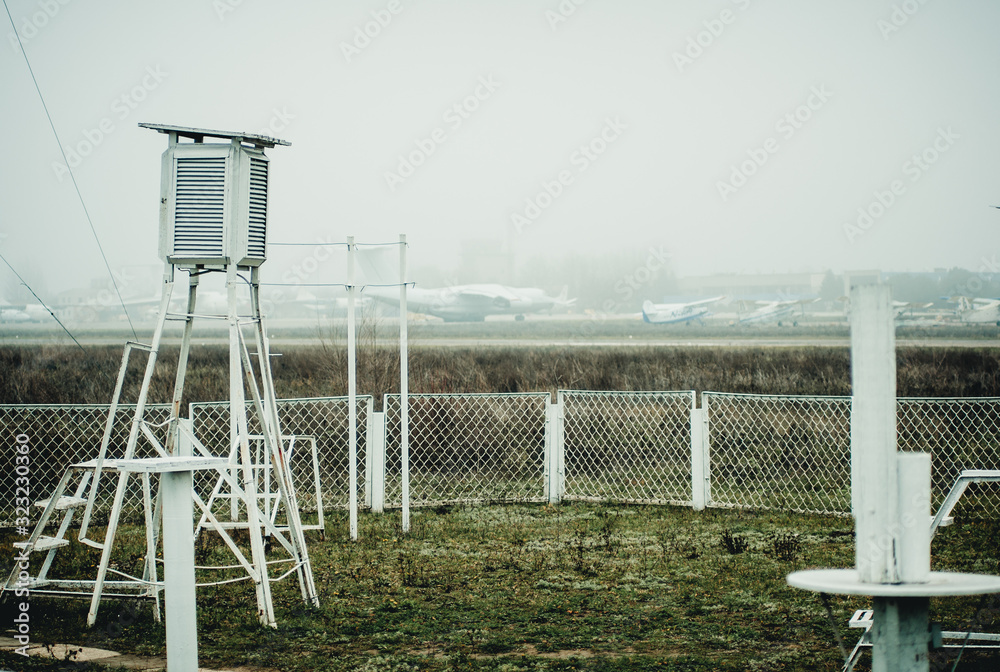 meteorological station on the street near the airport