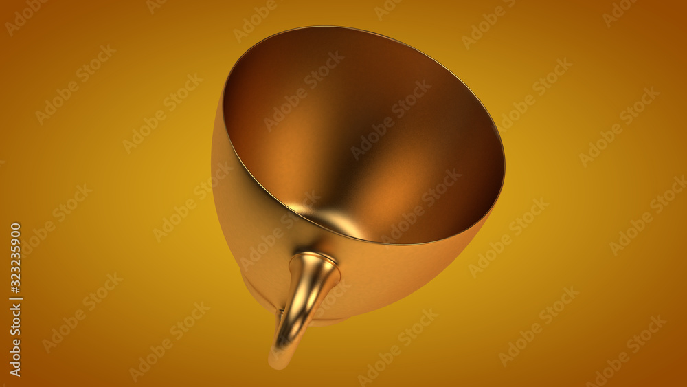 3D illustration of plastic takeaway coffee cup or tea cup on clean background