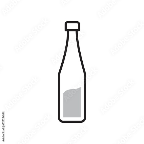Bottle of glass for liquid icon template black color editable. Bottle of glass for liquid icon symbol Flat vector illustration for graphic and web design.