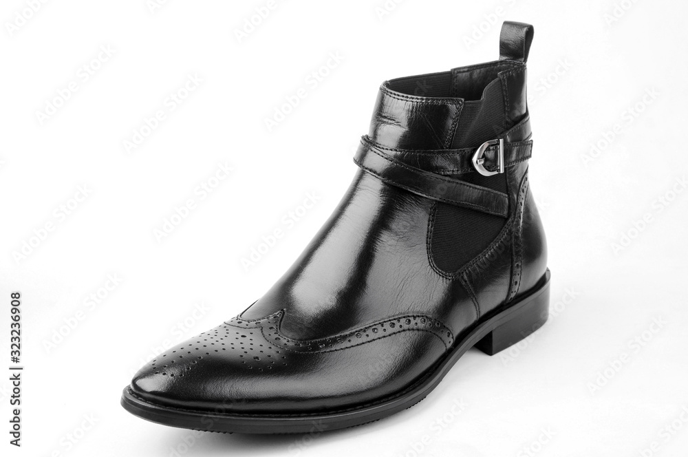 Black high top leather shoes Black high top leather shoes