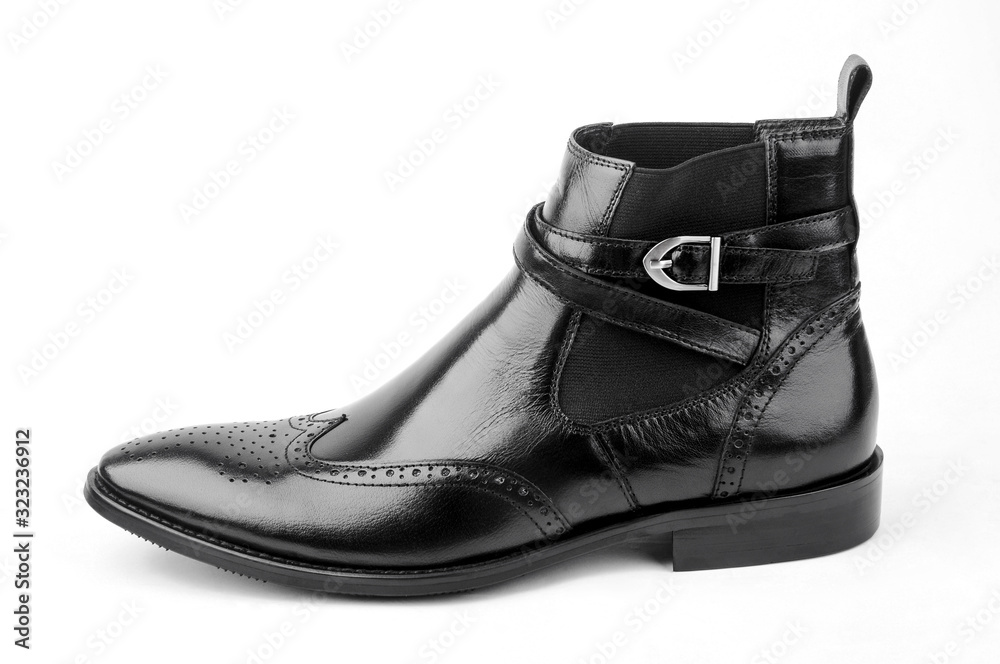 Black high top leather shoes