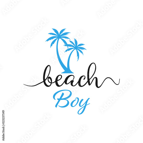 Summer quote lettering typography. Beach boy