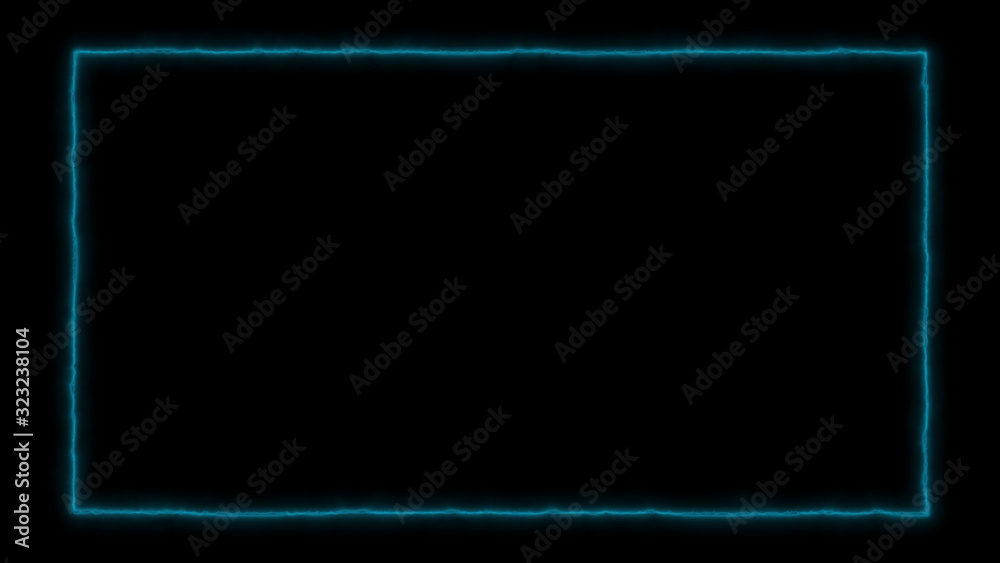 Empty frame with electric power round border glowing, burning flame sign. Blank rectangle fire with electric power around frame lights. The best stock photo image of blue electric energy power Empty frame with electric power round border glowing, burning flame sign. Blank rectangle fire with electric power around frame lights. The best stock photo image of blue electric energy power