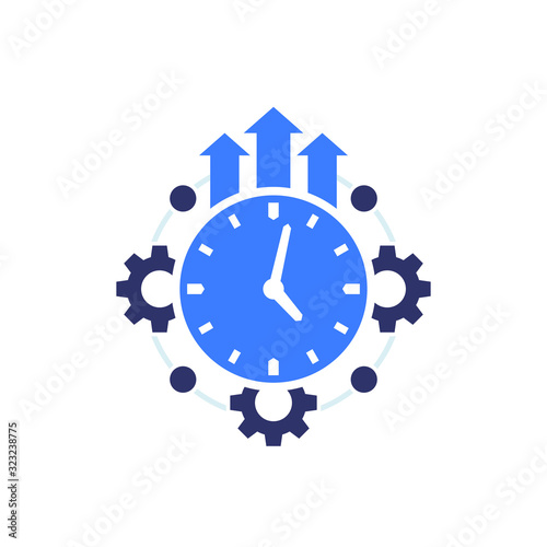 efficiency growth icon on white, vector