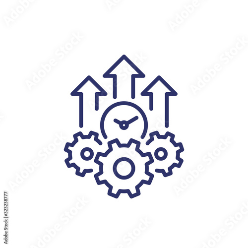 efficiency growth line icon on white
