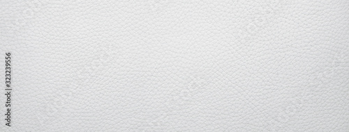 Panoramic white leather texture, background with copy space