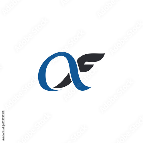 Initial letter af or fa logo design template
