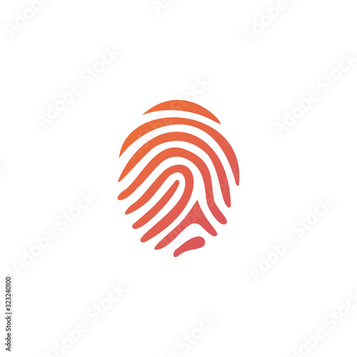 Fingerprint finger print ID or fingerprint for unlock flat icon vector for apps with security unlock