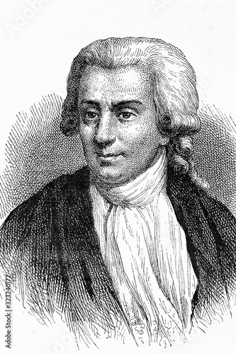 Luigi Galvani. Famous physician and physicist for bioelectricity. 1737-1798. Antique illustration. 1883. photo