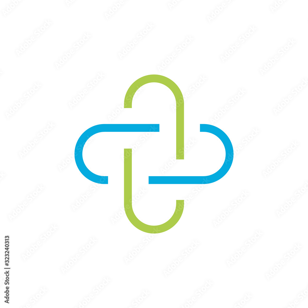 Cross plus heart medical logo icon design template elements Stock ...