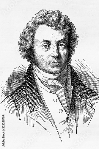 André-Marie Ampere. French physicist and mathematician. 1775-1836. Antique illustration. 1883. photo
