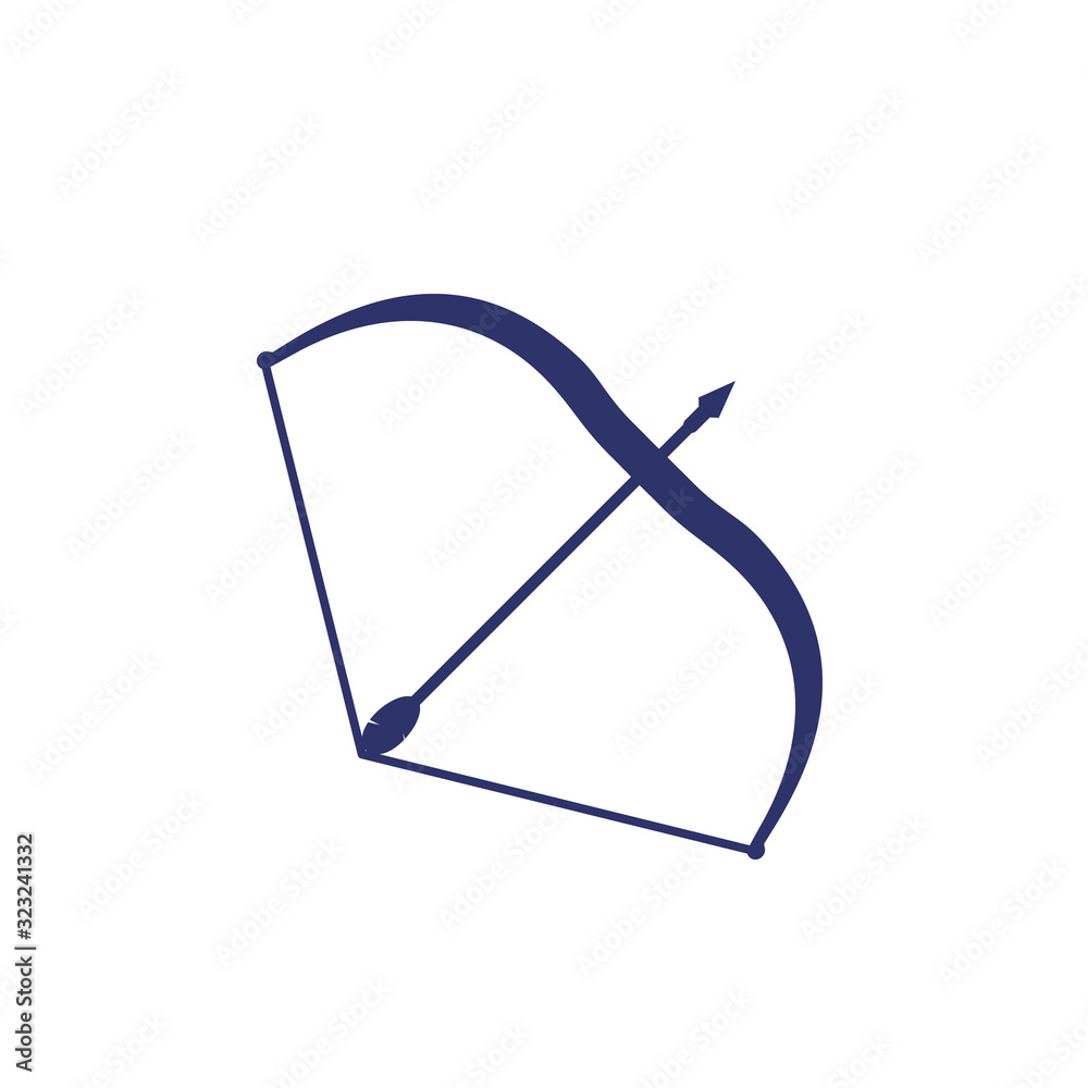 bow and arrow, archery icon on white bow and arrow, archery icon on white