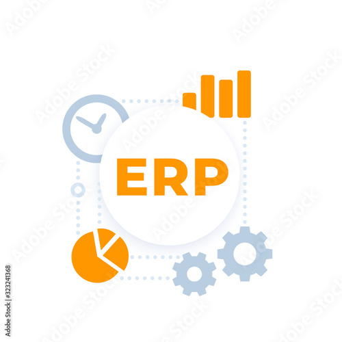 erp solution vector icon design